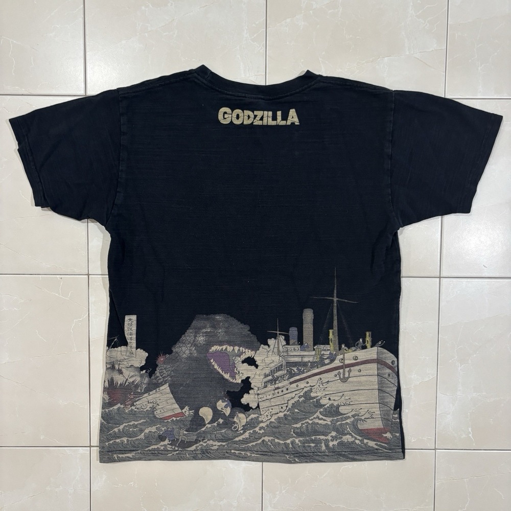 Official Godzilla Toho Japan Graphic T Shirt Large Black Kaiju Monster Movie Tee